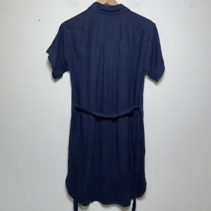 J. Crew Women Linen Shirt‎ Dress XS Navy Blue Minimalist Coastal Lagenlook thumbnail 9