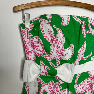 Lilly Pulitzer strapless lily print dress‎ green pink white womens size 2 thumbnail 5