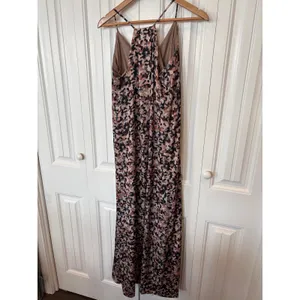 Nicole Miller‎ Tan Animal Print Maxi Dress Size Medium thumbnail 2