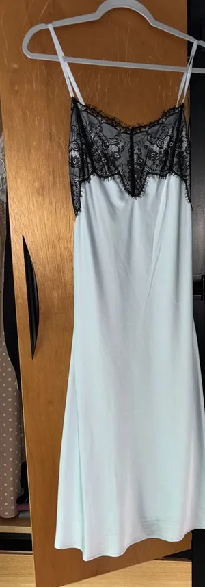 lace slip dress White thumbnail 1