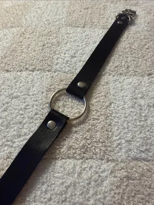 iHeartRaves NEW Black Faux Leather O-Ring Choker Necklace thumbnail 5