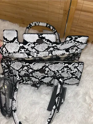 Ed Hardy Handbag Grey Snakeskin Charms Detachable cross body Strap purse NWT thumbnail 6