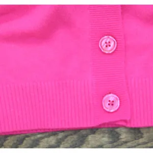 NWT Aqua Womens Front Button Cashmere V-Neck Cardigan Sweater V10337 Neon Pink M thumbnail 13
