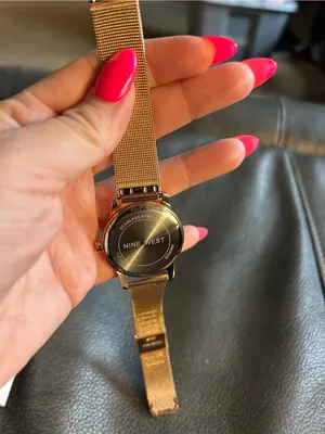 Nine West Women's Quartz Rose Gold-Tone Stainless Steel Mesh Band and Flower‎ Watch, 35mm thumbnail 12