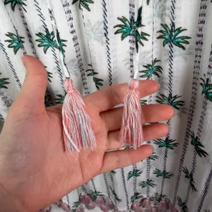 Roller Rabbit‎ Palm Tree Print Tassel Tunic Small Cover Up Sheer Beachy Resort thumbnail 2