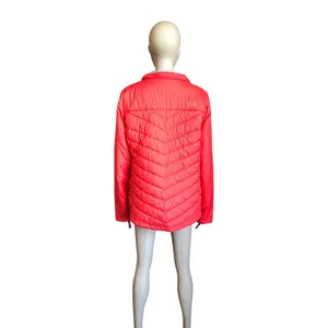 The North Face Coral Red Puffer Zip Up Jacket thumbnail 4