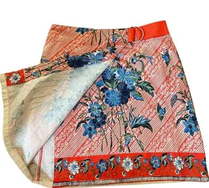 Tommy Hilfiger Vintage Orange Boho Hippie Western Cottagecore Floral Wrap Skirt thumbnail 2