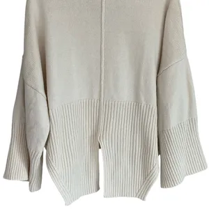 Topshop Womens Cream V-Neck Split Back Oversized Knit Sweater Ivory XS 0-2‎ thumbnail 8