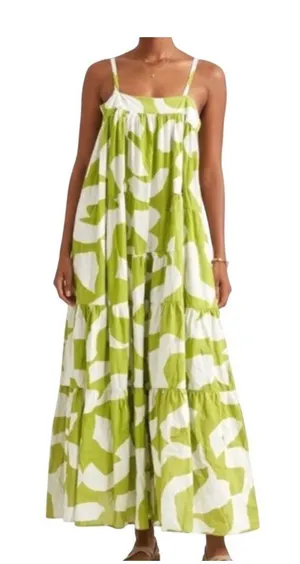 Anthropologie Abel The Label Bright Citron Maxi Dress Size S thumbnail 1