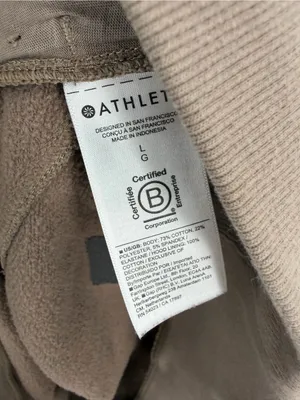 Athleta retro plush revive hoodie tan brown women’s L loungewear comfort thumbnail 3