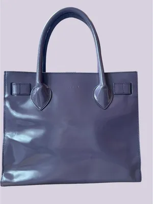 Furla Purple Leather Structured Tote Satchel Bag thumbnail 3