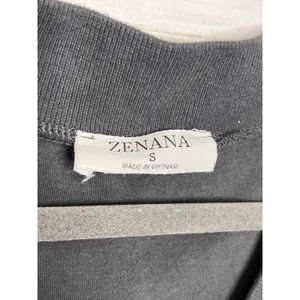 Zenana Gray Cotton V Neck Romper Size Small Short Sleeve Utility Pocket thumbnail 4