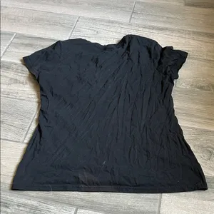 Port and Company Black V-Neck Tee with Green Script thumbnail 6