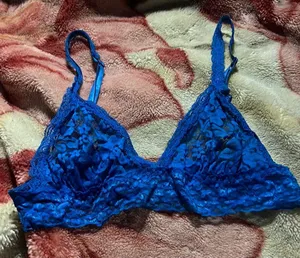 Royal blue LG floral lace bralette thumbnail 1
