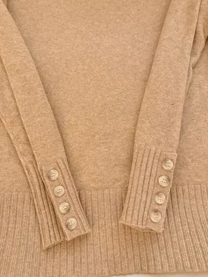 LL Bean Red Textured Knit Long Sleeve Button Cuff Crew Neck Sweater Medium thumbnail 2