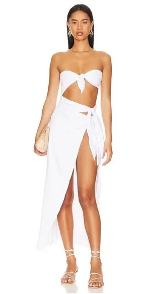 NWT Lovers + Friends Forget Me Knot Midi Tie Dress XS thumbnail 1