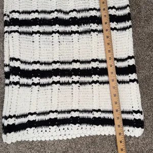 Free People Beach Crochet Set Women Medium Ivory Black Good Striped 2-Piece thumbnail 10