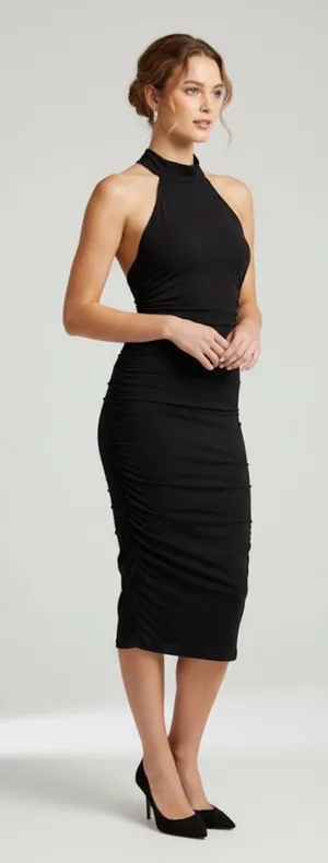 See You Monday Size M Black Halter Bodycon dress thumbnail 1