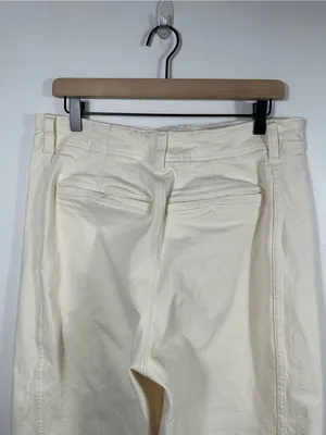 Madewell‎ Tapered Denim Trousers 32 Vintage Ivory High Rise Jeans NS363 $148 thumbnail 6