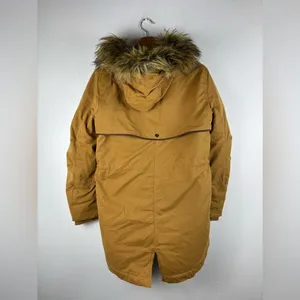 H&M Divided Small Faux Fur Shearling lined‎ Hooded Parka Coat Light Brown thumbnail 7