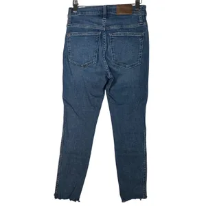 Madewell 10" High-Rise Skinny Jeans Button Fly Raw Hem Blue 25P Minimalist‎ thumbnail 2