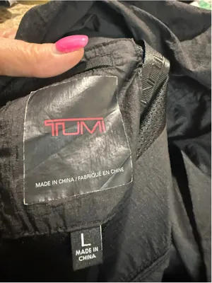 Women's Tumi Lightweight Hooded Rain Jacket, Black, Size L Black Size L thumbnail 5