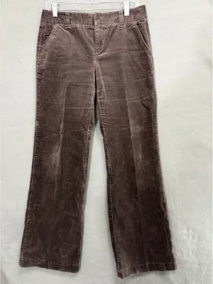 Stretchtech Women's Brown Corduroy Flared Pants Mid Rise Stretch Pockets thumbnail 2