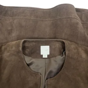 J. Jill Genuine Suede Leather Zip Jacket Walnut Brown Size S thumbnail 10