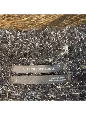By Anthropologie Eyelash Knit‎ Mini Gray Silver Dress Size Large EUC thumbnail 6