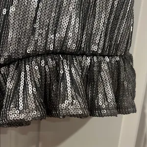 Anthropologie Metallic Silver‎ Ruffle Cami size 6 thumbnail 4
