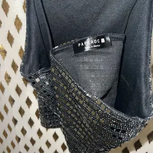 Paperoc Stappy crop top disco ball club raver silver shirt size L thumbnail 3
