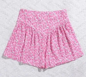 SheIn Pink Floral Wide Leg Shorts thumbnail 1