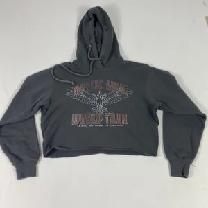 Hollister Hoodie Juniors XS Gray Mystic Soul World Tour‎ Cropped Fleece Pullover thumbnail 2