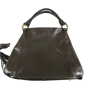 G.I.L.I. Pebbled Leather Hobo Tote Bag Brown Everyday Office Travel Weekender thumbnail 4