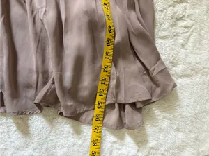Abercrombie & Fitch Ruffle Maxi Dress Size Medium Taupe Tan Flowy Sleeveless thumbnail 7