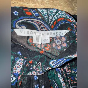 Veronica Beard Sheer Outer Layer Black and Red Floral Dress thumbnail 12