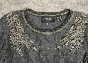 💛MISS ME Long Sleeve Beaded Top, Size XS thumbnail 2