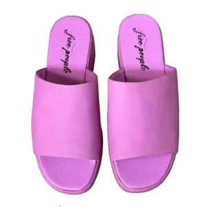 Free People Harbor Flatform Sandals 38 (US 8) Pink Leather Mule Chunky Platform thumbnail 5