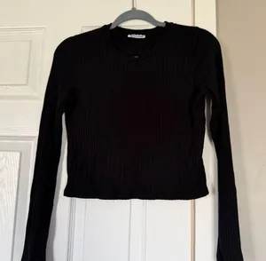 Reformation Black Ribbed Long Sleeve Sweater Closet Staple Basic Winter Layering thumbnail 1