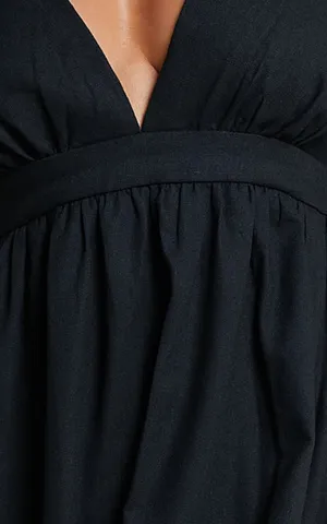 New Showpo Eidie Midi Dress Linen Puff Sleeve Dress Size Small MSRP $89 thumbnail 7