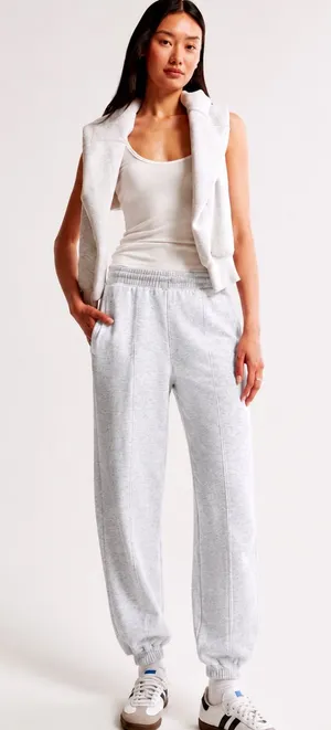 Abercrombie & Fitch Sweatpants Light Gray Soft A&F Collection Joggers Size S thumbnail 1
