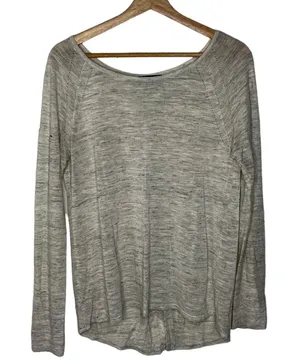 Ann Taylor Women's‎ Raglan Split Back Marled Cream Lightweight Top Size Small thumbnail 1