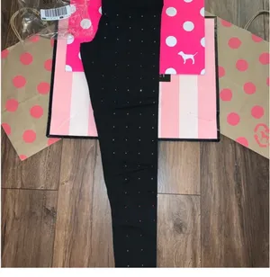 Victoria's Secret PINK rainbow rhinestone bling yoga leggings thumbnail 4