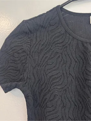 Babaton Aritzia Black Short Sleeve Crew Neck Shape Lace Bodysuit Like New XS thumbnail 4