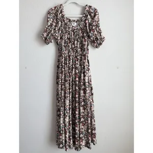 Stockplace The‎ Label Floral Puff Sleeve Midi Dress Women's Small Cottagecore thumbnail 3