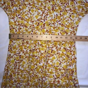 Wedding Guest Dress Size M Organic Cotton Amour Vert Yellow Floral Midi Cottage thumbnail 12