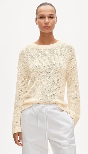 J. Crew Montauk pullover sweater in Antique White Size Small thumbnail 1