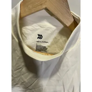 All in Motion Sports‎ Bra Women S Cream White Mock Neck Cutout Yoga Activewear thumbnail 6