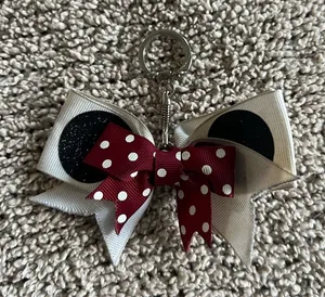 Disney Red Polka Dot Bow Keychain thumbnail 1
