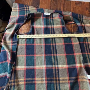 Peach Love California Womens Plaid Drape Front Vest Navy Green Orange Small‎ USA thumbnail 7